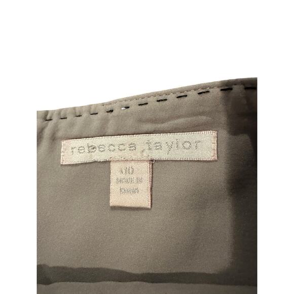 Rebecca Taylor WoolBlend ALine Skirt Gray Size 10 Satin Waistband Jeweled Accent - Picture 8 of 10